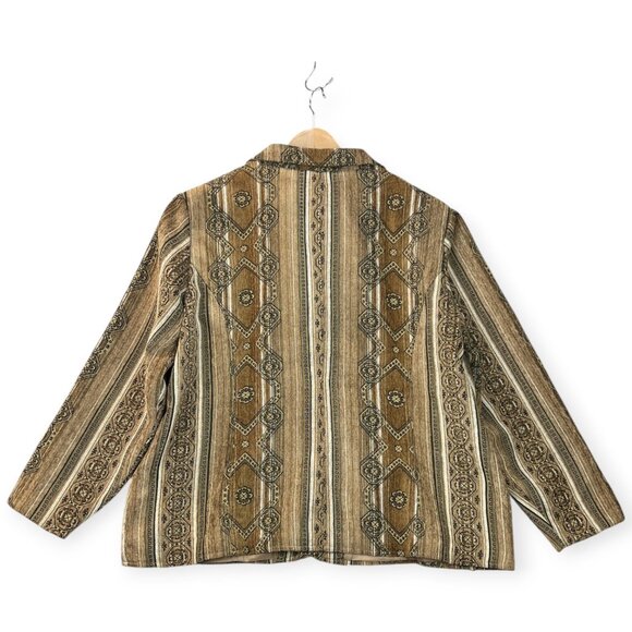 Vtg JMS Womens Tapestry Jacket Boho Southwestern Aztec Jacquard Blazer 90s - 22W - Picture 4 of 14
